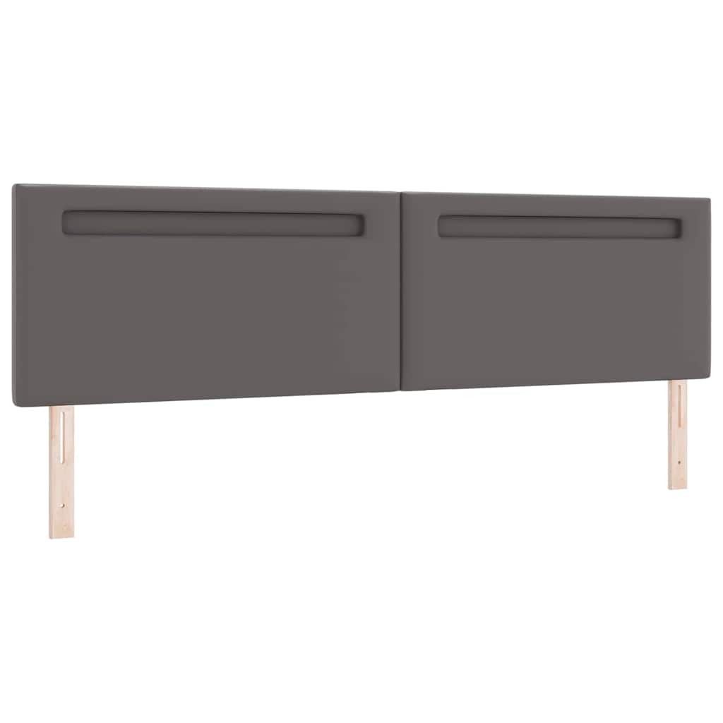 Bettgestell mit Matratze Grau 200 x 200 cm Kunstleder