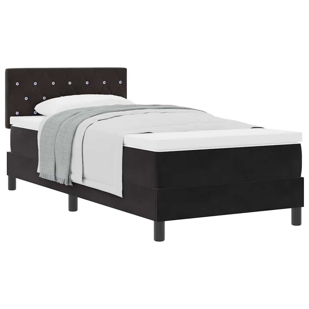 Boxspringbett mit Matratze Schwarz 90 x 190 cm Stoff