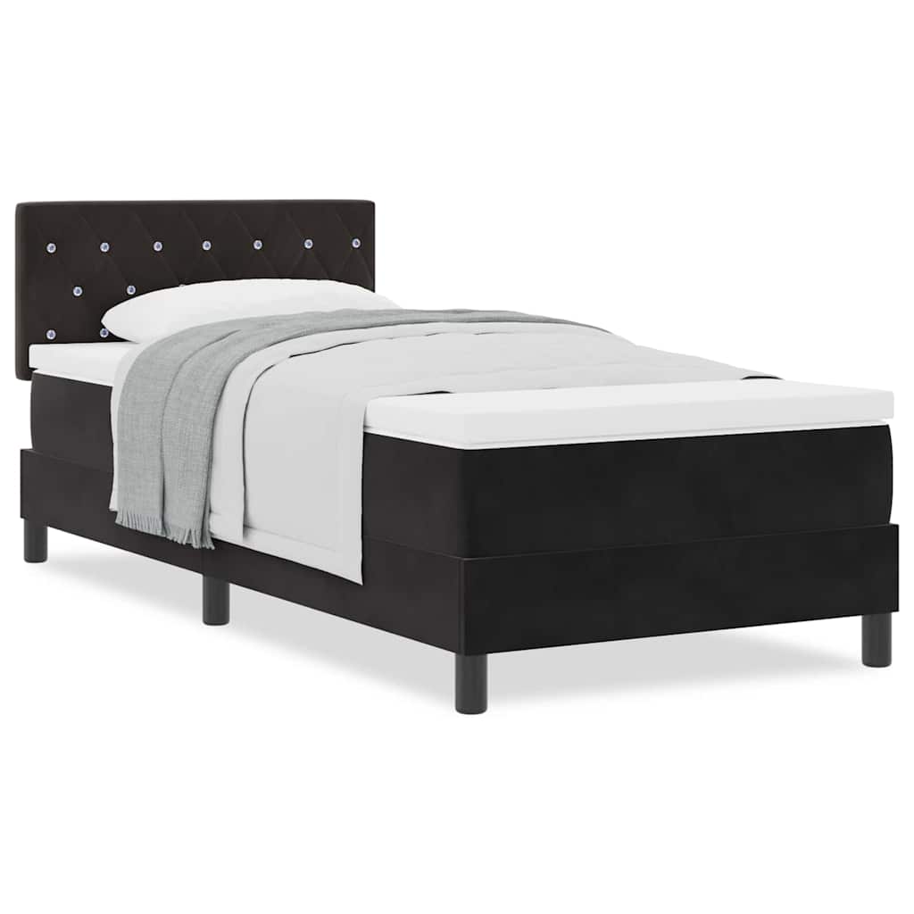 Boxspringbett mit Matratze Schwarz 90 x 190 cm Stoff