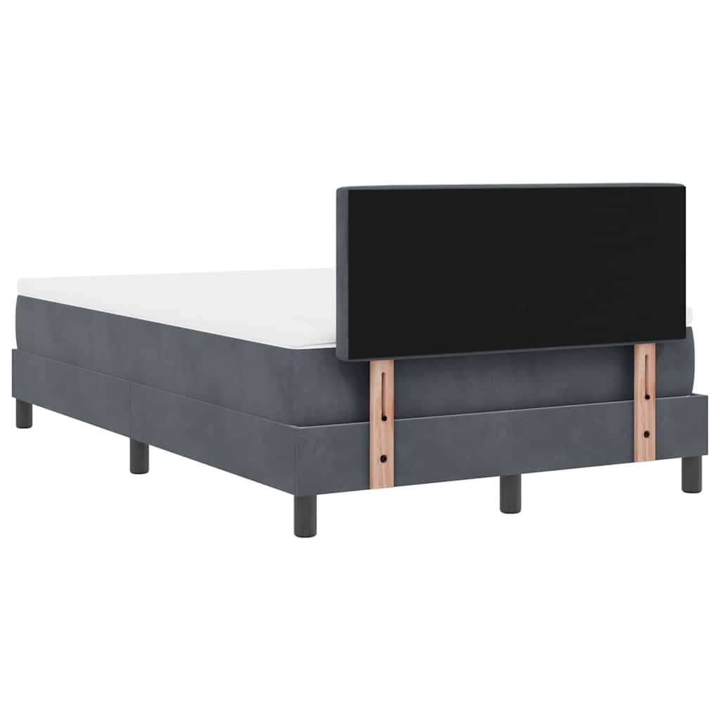 Boxspringbett mit Matratze Dunkelgrau 120 x 200 cm Stoff