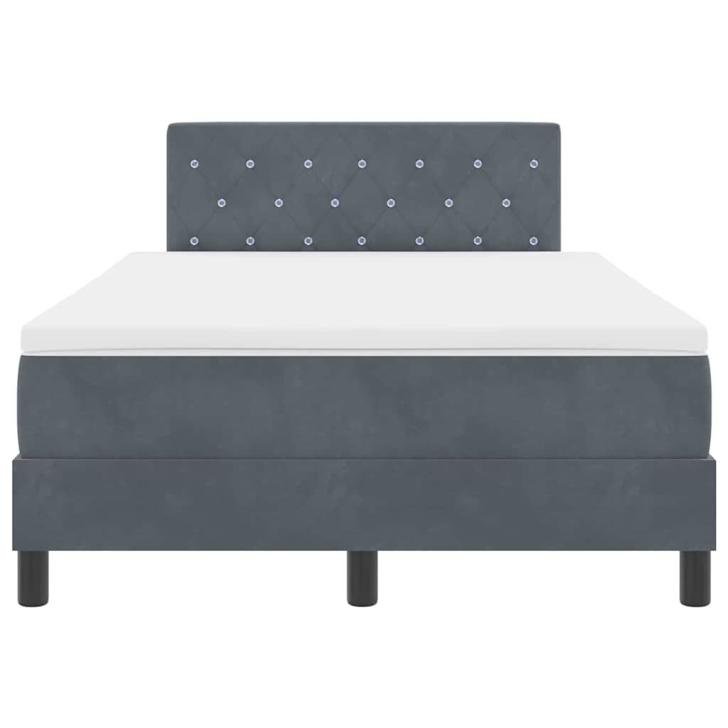 Boxspringbett mit Matratze Dunkelgrau 120 x 200 cm Stoff