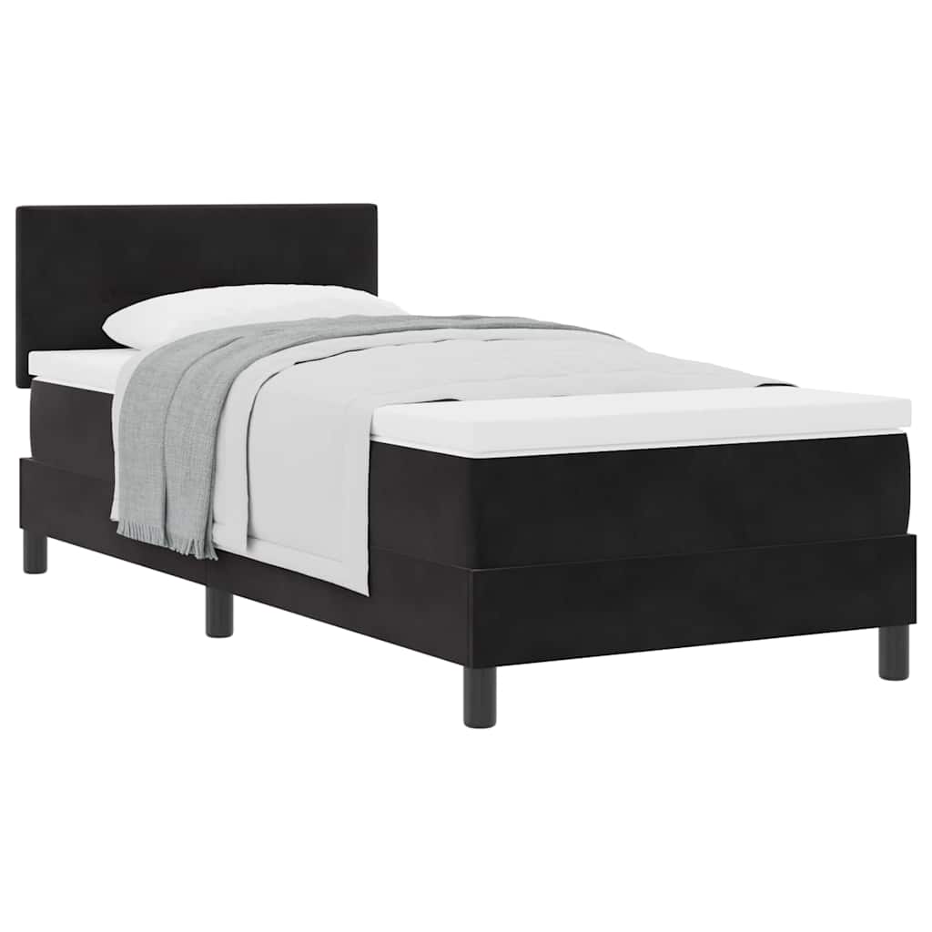 Boxspringbett mit Matratze Schwarz 90 x 190 cm Stoff