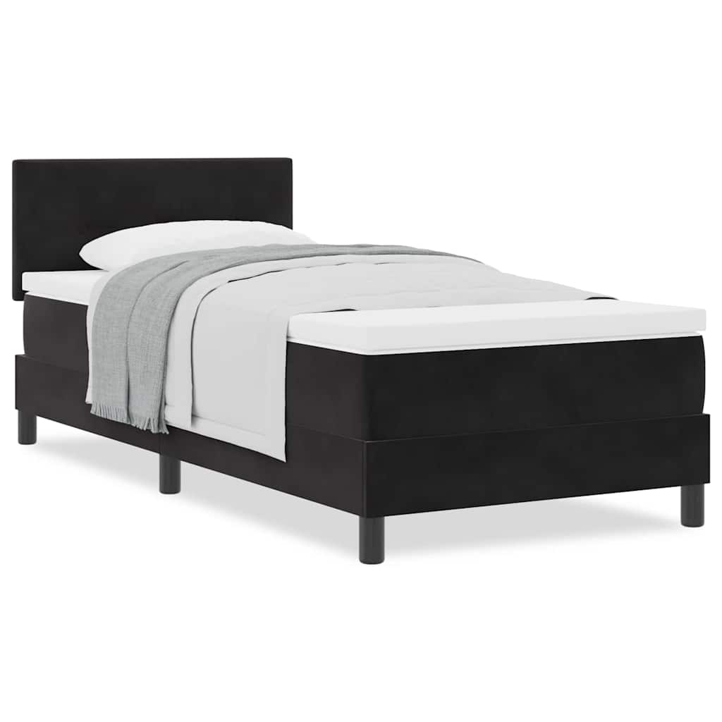 Boxspringbett mit Matratze Schwarz 90 x 190 cm Stoff