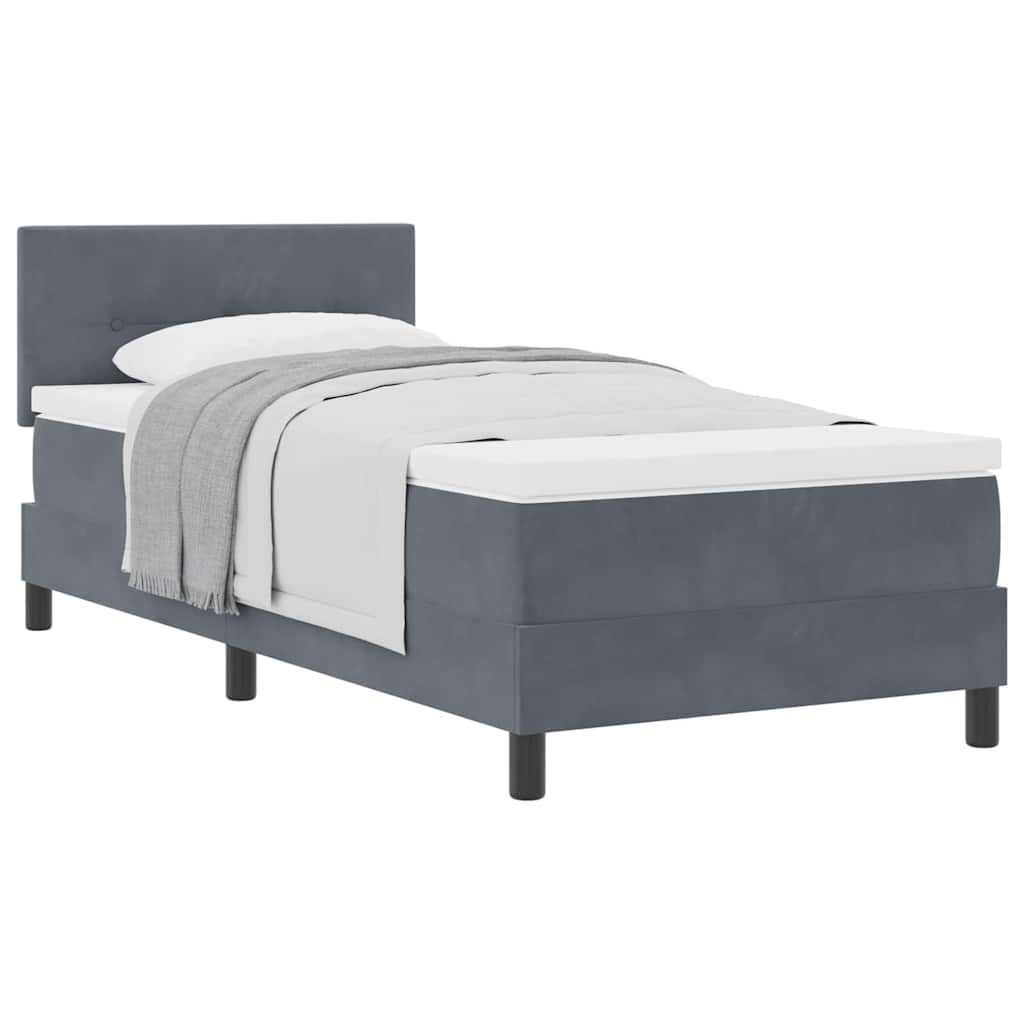 Boxspringbett mit Matratze Dunkelgrau 100 x 200 cm Stoff
