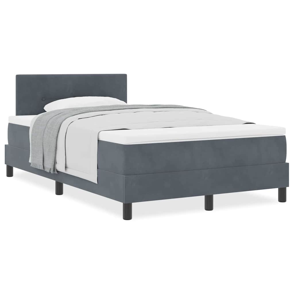 Boxspringbett mit Matratze Dunkelgrau 120 x 200 cm Stoff