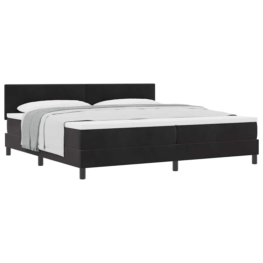 Boxspringbett mit Matratze Schwarz 200 x 200 cm Stoff