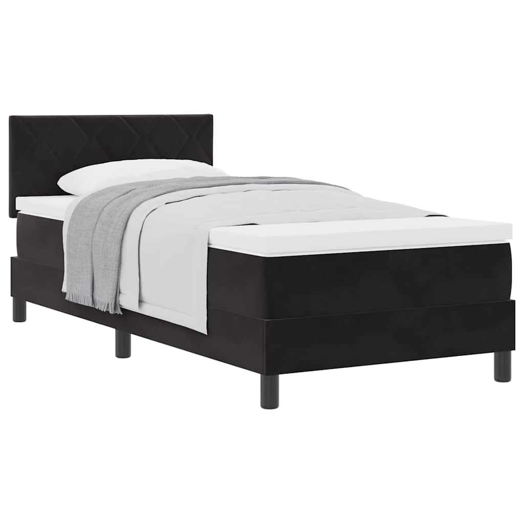 Boxspringbett mit Matratze Schwarz 90 x 190 cm Stoff