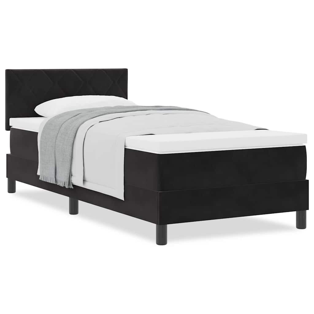 Boxspringbett mit Matratze Schwarz 90 x 190 cm Stoff