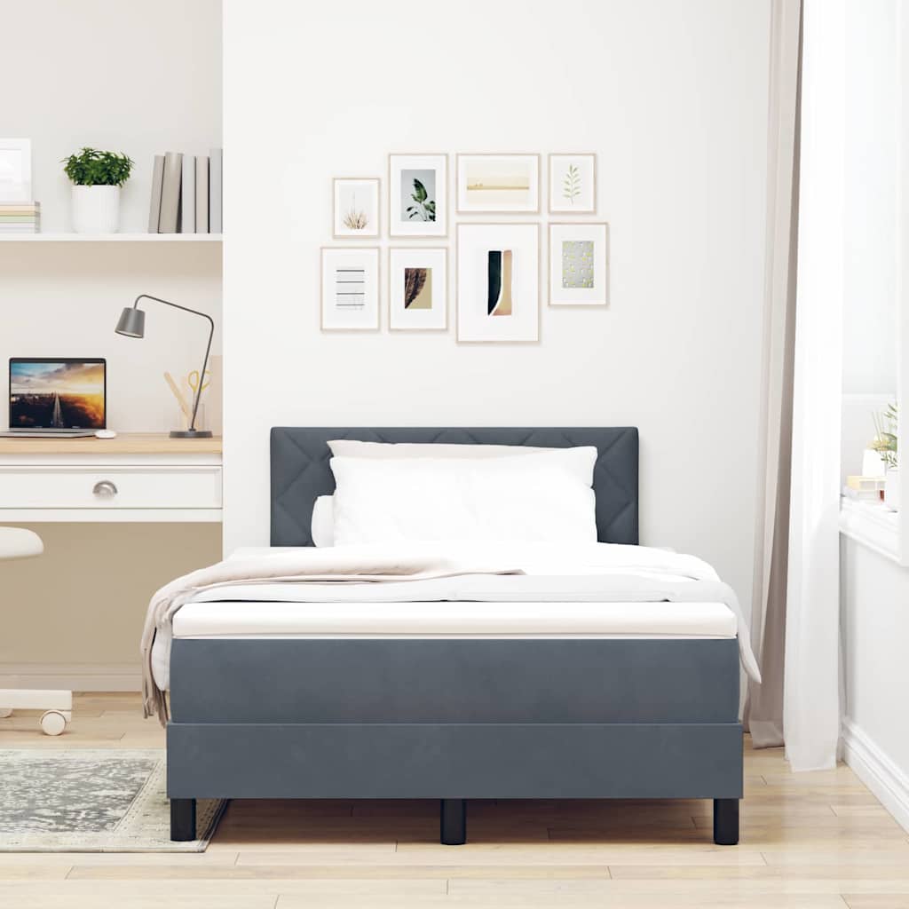 Boxspringbett mit Matratze Dunkelgrau 120 x 200 cm Stoff