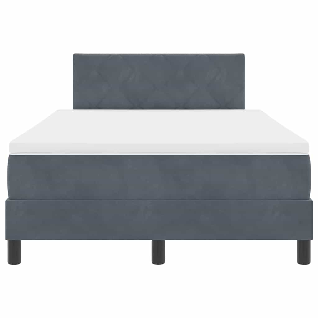 Boxspringbett mit Matratze Dunkelgrau 120 x 200 cm Stoff