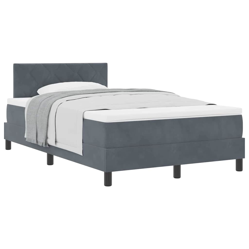 Boxspringbett mit Matratze Dunkelgrau 120 x 200 cm Stoff