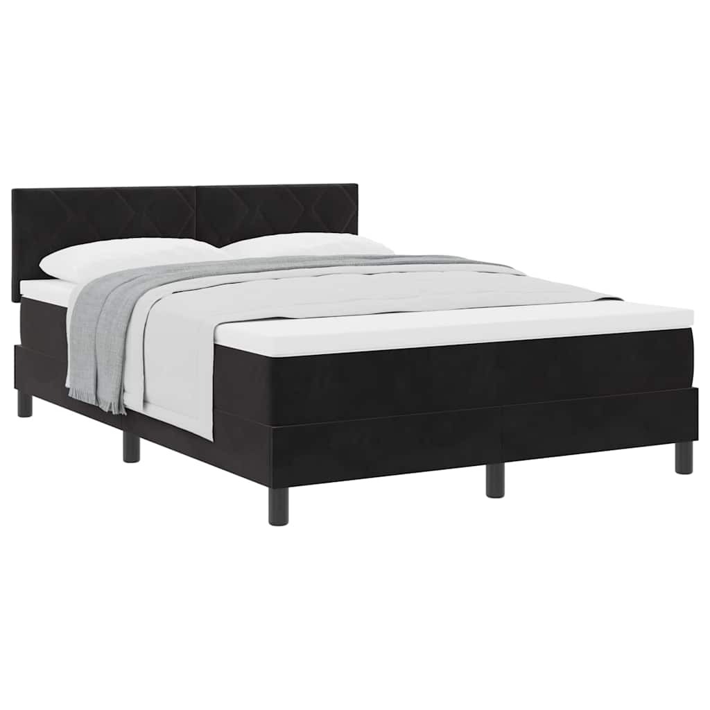 Boxspringbett mit Matratze Schwarz 160 x 200 cm Stoff