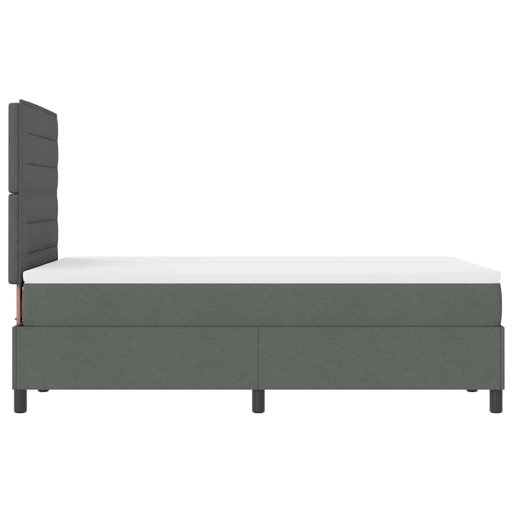 Boxspringbett mit Matratze Dunkelgrau 120 x 200 cm Stoff