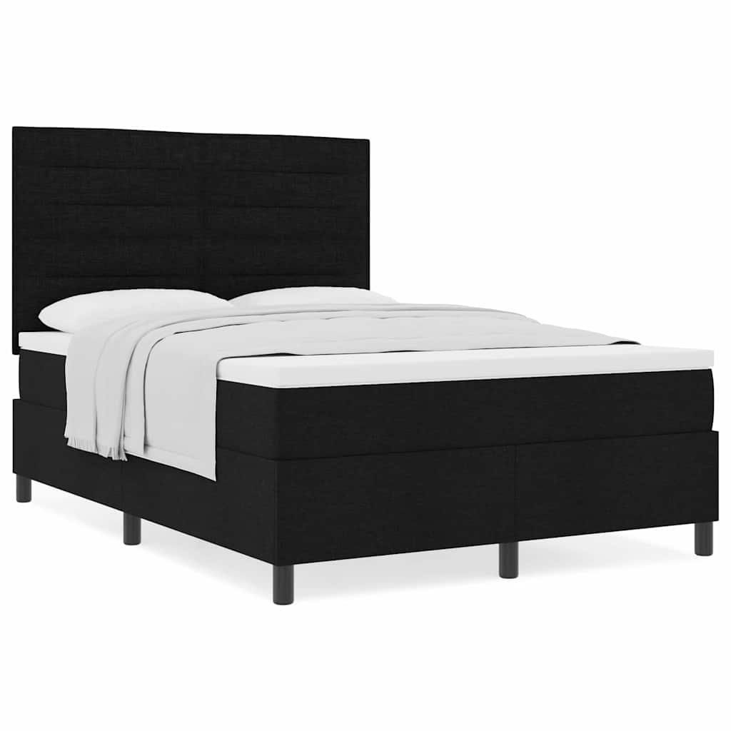 Boxspringbett mit Matratze Schwarz 160 x 200 cm Stoff
