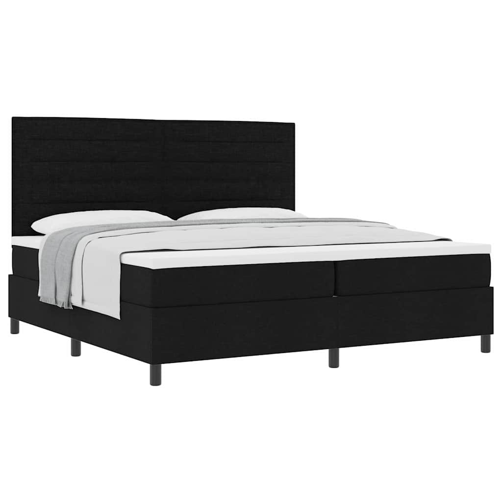 Boxspringbett mit Matratze Schwarz 200 x 200 cm Stoff
