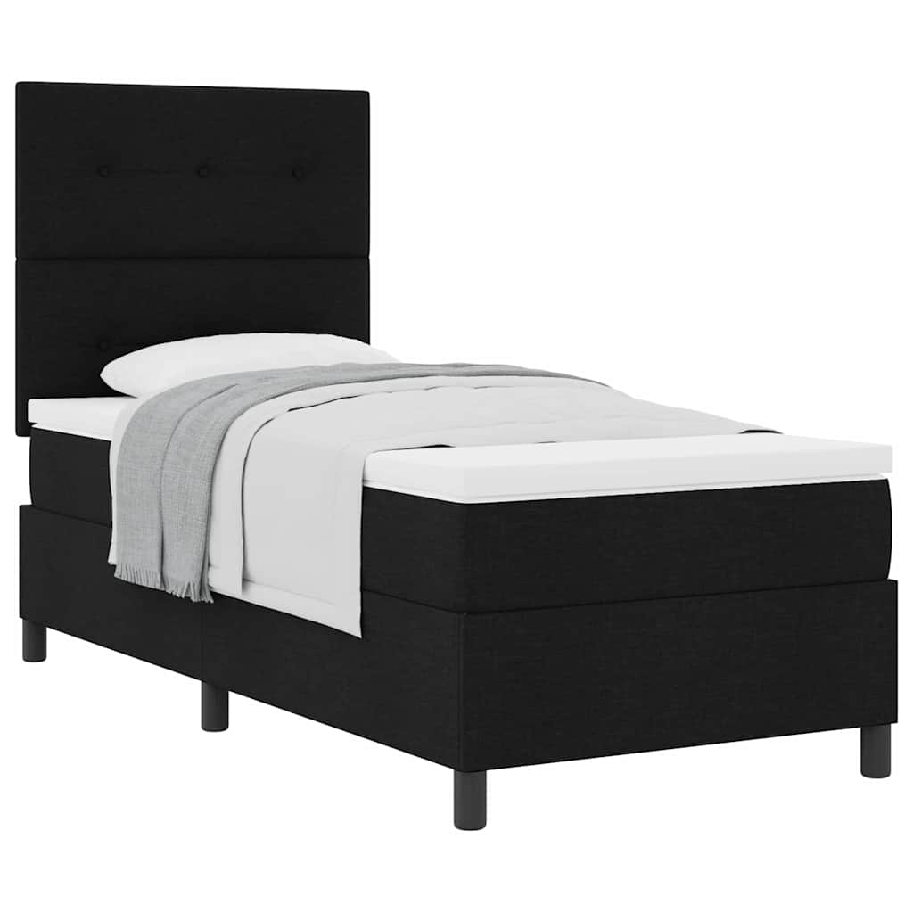 Boxspringbett mit Matratze Schwarz 90 x 190 cm Stoff