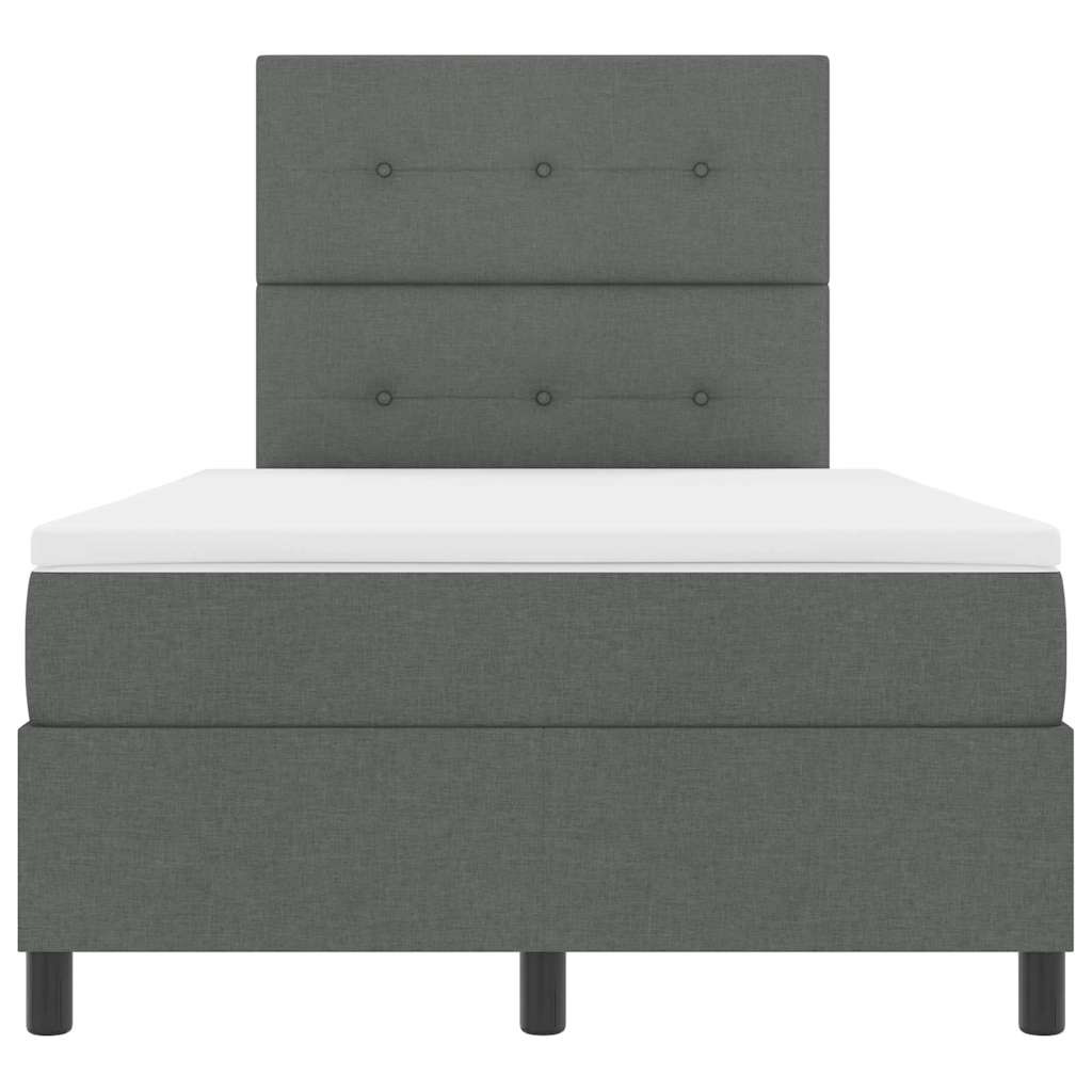 Boxspringbett mit Matratze Dunkelgrau 120 x 200 cm Stoff