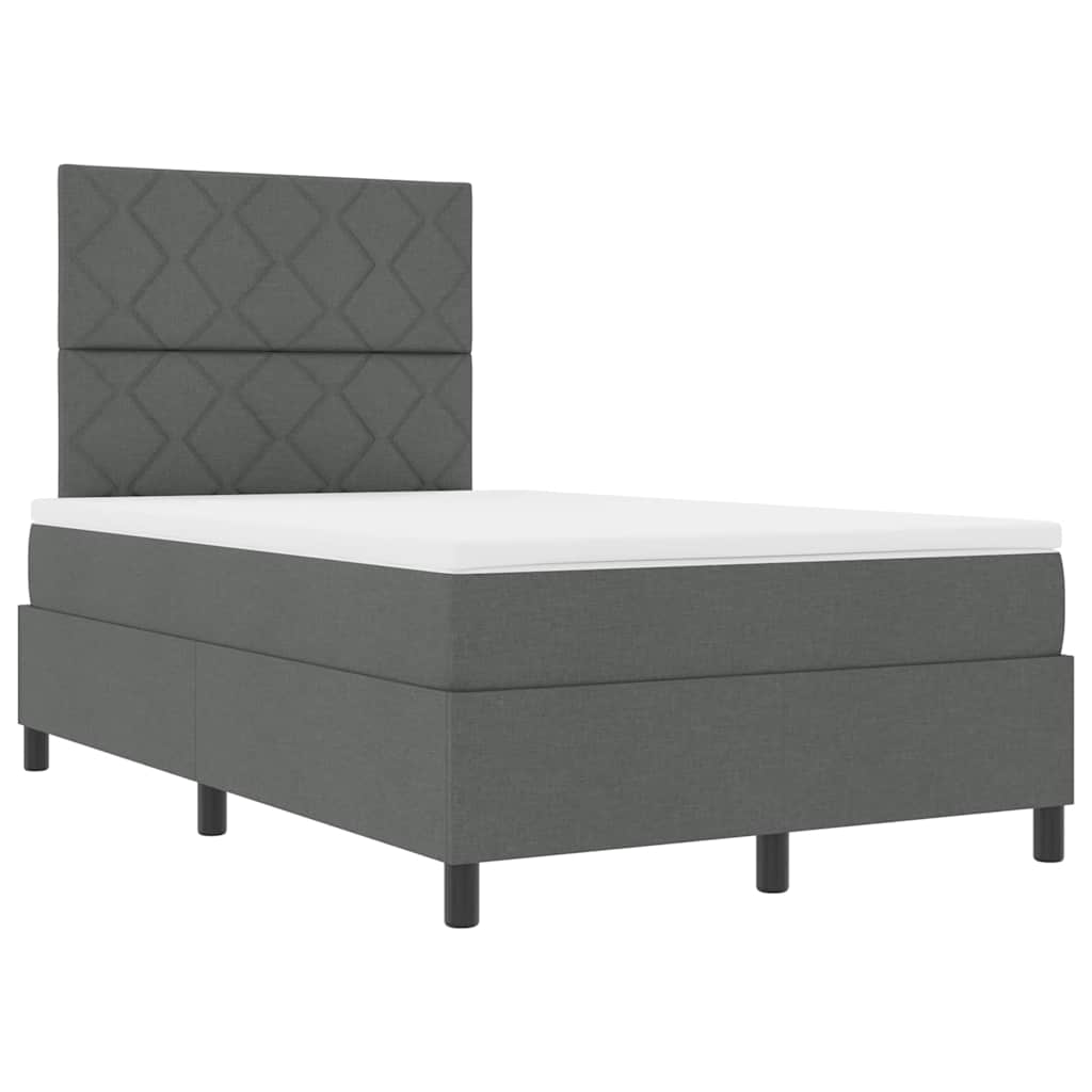 Boxspringbett mit Matratze Dunkelgrau 120 x 200 cm Stoff