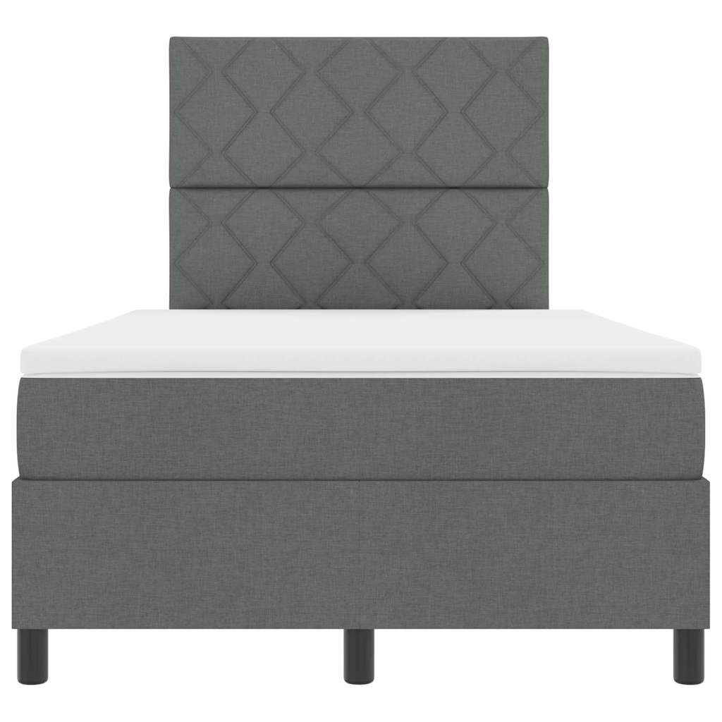 Boxspringbett mit Matratze Dunkelgrau 120 x 200 cm Stoff