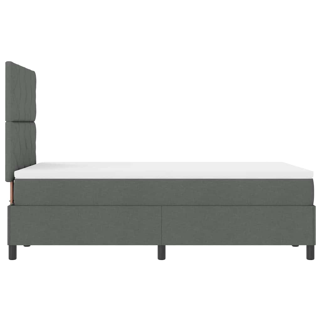 Boxspringbett mit Matratze Dunkelgrau 120 x 200 cm Stoff