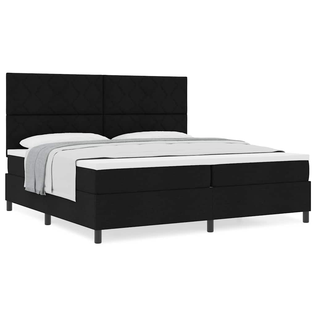 Boxspringbett mit Matratze Schwarz 200 x 200 cm Stoff