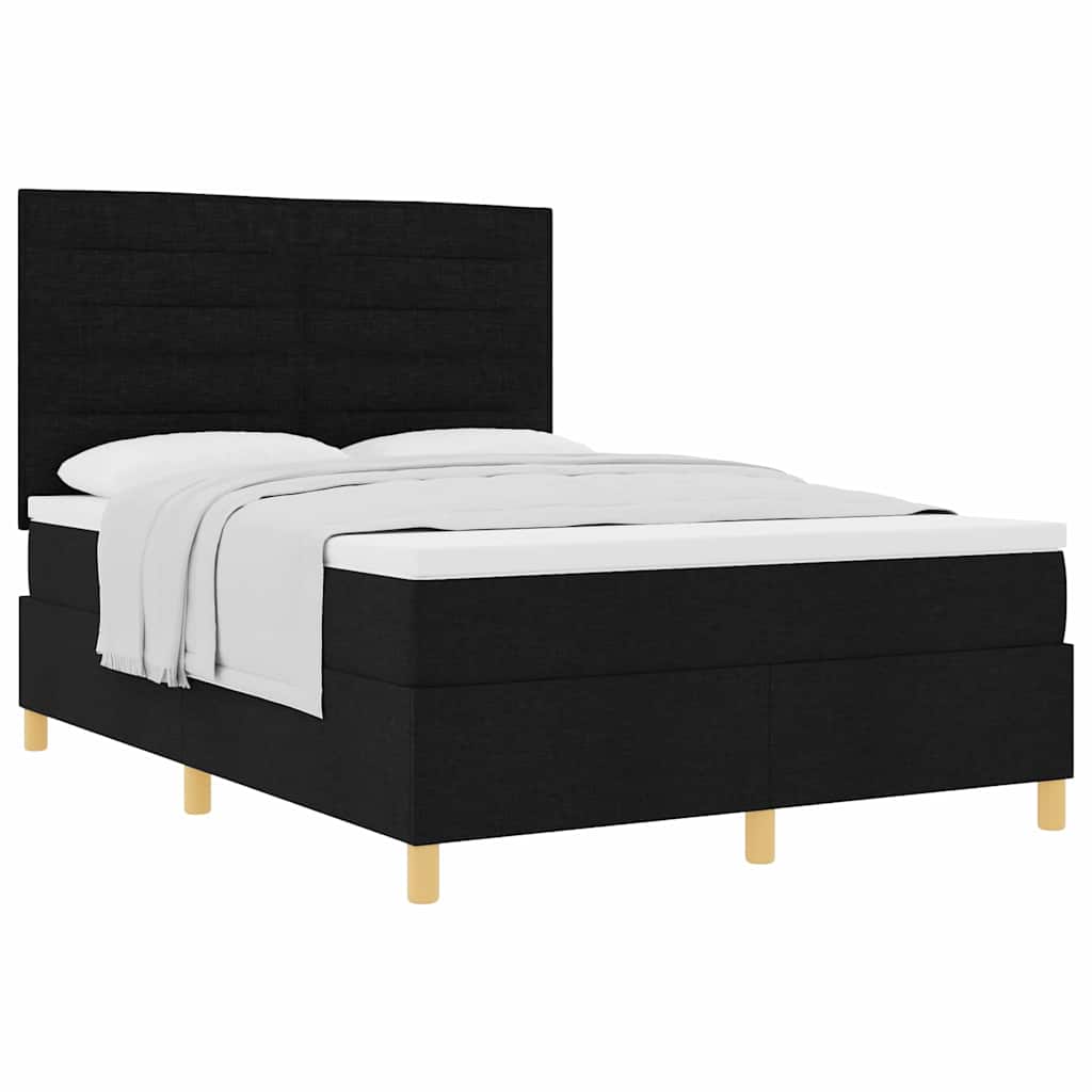 Boxspringbett mit Matratze Schwarz 160 x 200 cm Stoff