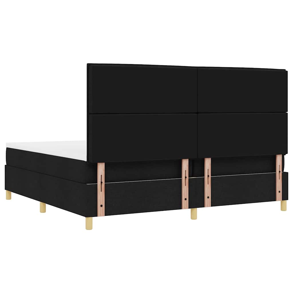 Boxspringbett mit Kopfteil Schwarz 200 x 200 cm Stoff
