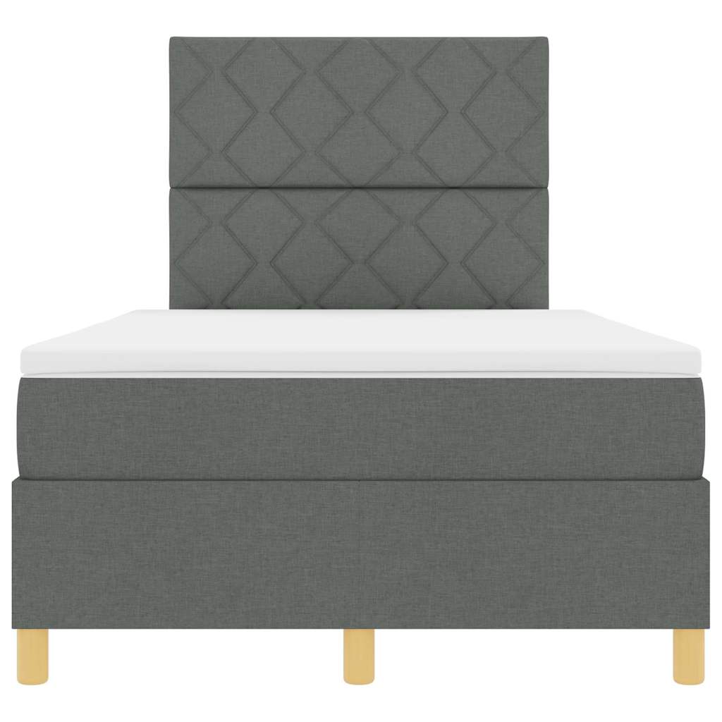 Boxspringbett mit Matratze Dunkelgrau 120 x 200 cm Stoff