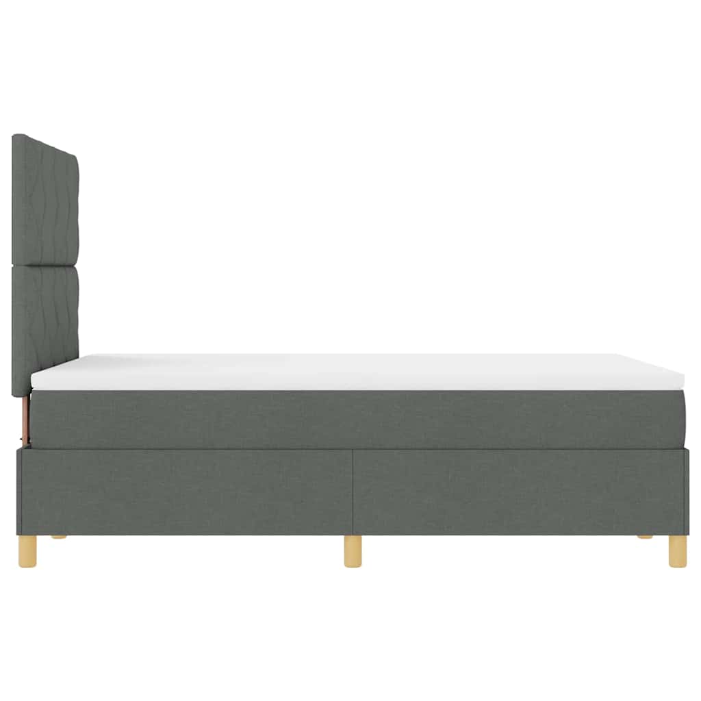 Boxspringbett mit Matratze Dunkelgrau 120 x 200 cm Stoff