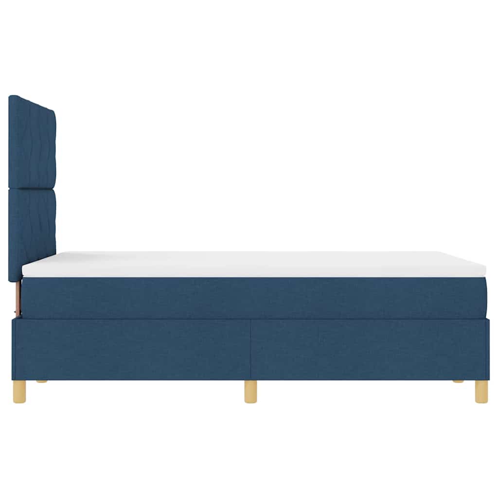 Boxspringbett mit Kopfteil Blau 120 x 200 cm Stoff