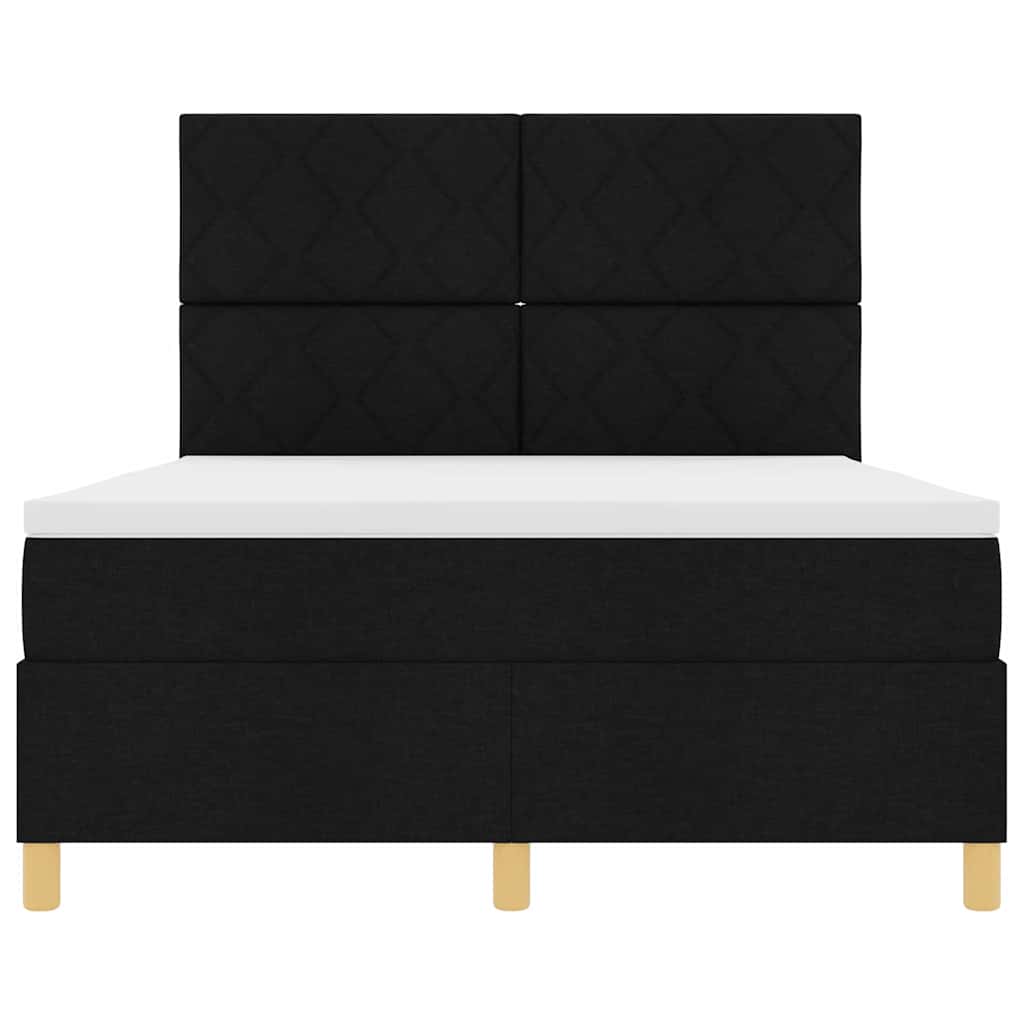 Boxspringbett mit Matratze Schwarz 160 x 200 cm Stoff