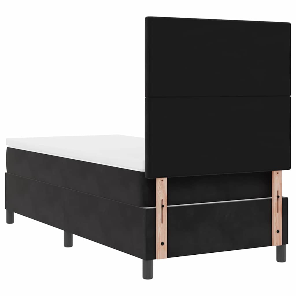 Boxspringbett mit Matratze Schwarz 90 x 190 cm Samt