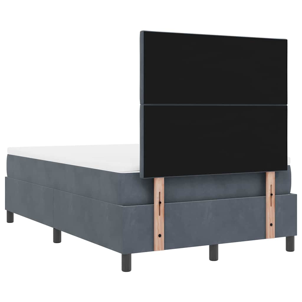 Boxspringbett mit Matratze Dunkelgrau 120 x 200 cm Samt