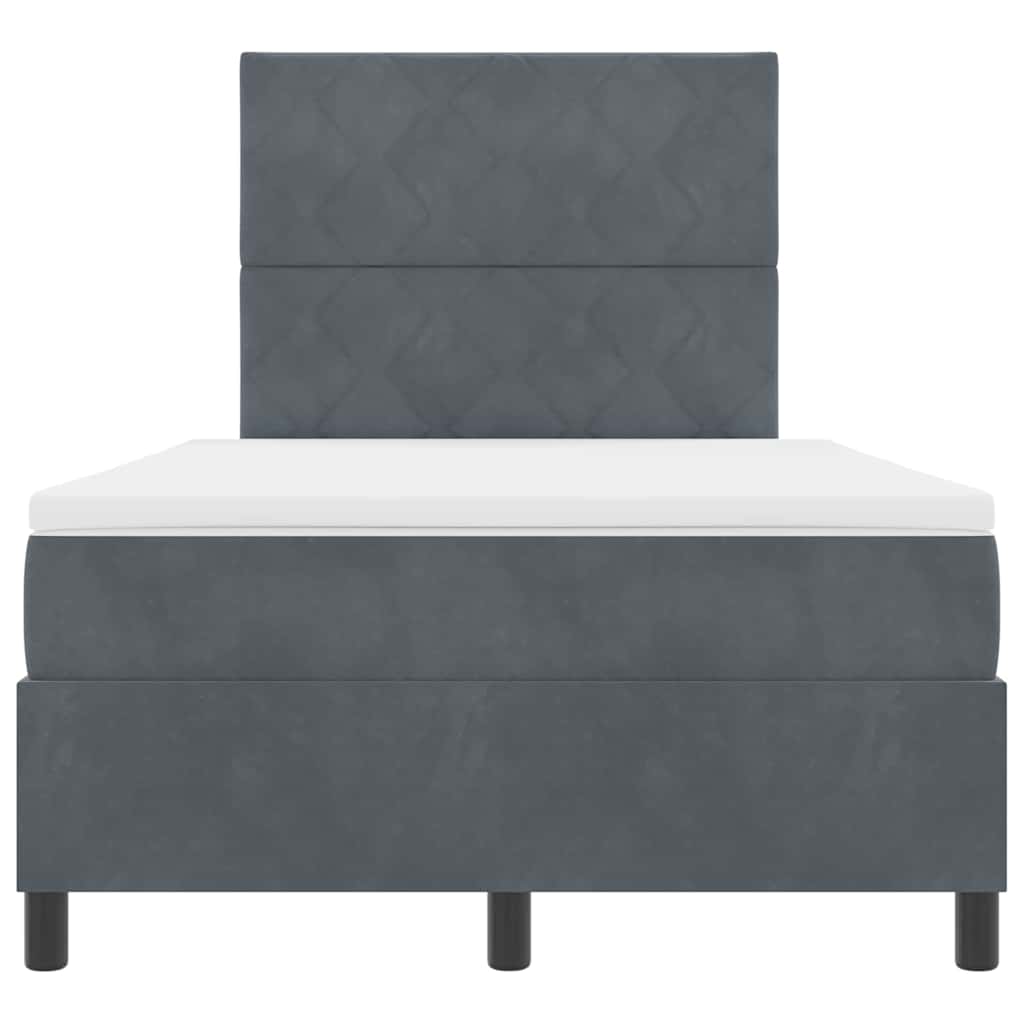 Boxspringbett mit Matratze Dunkelgrau 120 x 200 cm Samt