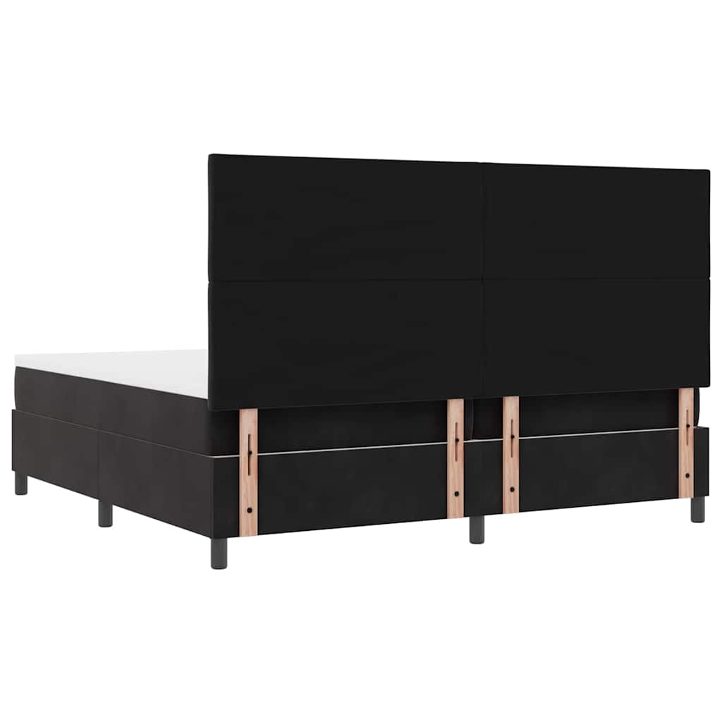 Boxspringbett mit Matratze Schwarz 200 x 200 cm Samt