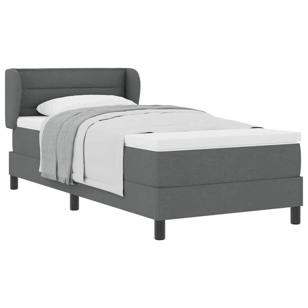 Boxspringbett mit Matratze Dunkelgrau 100 x 200 cm Stoff