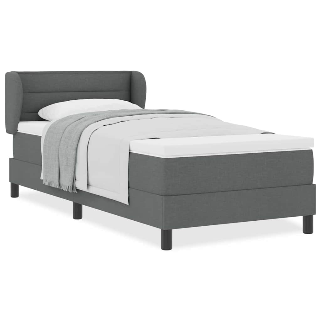 Boxspringbett mit Matratze Dunkelgrau 100 x 200 cm Stoff