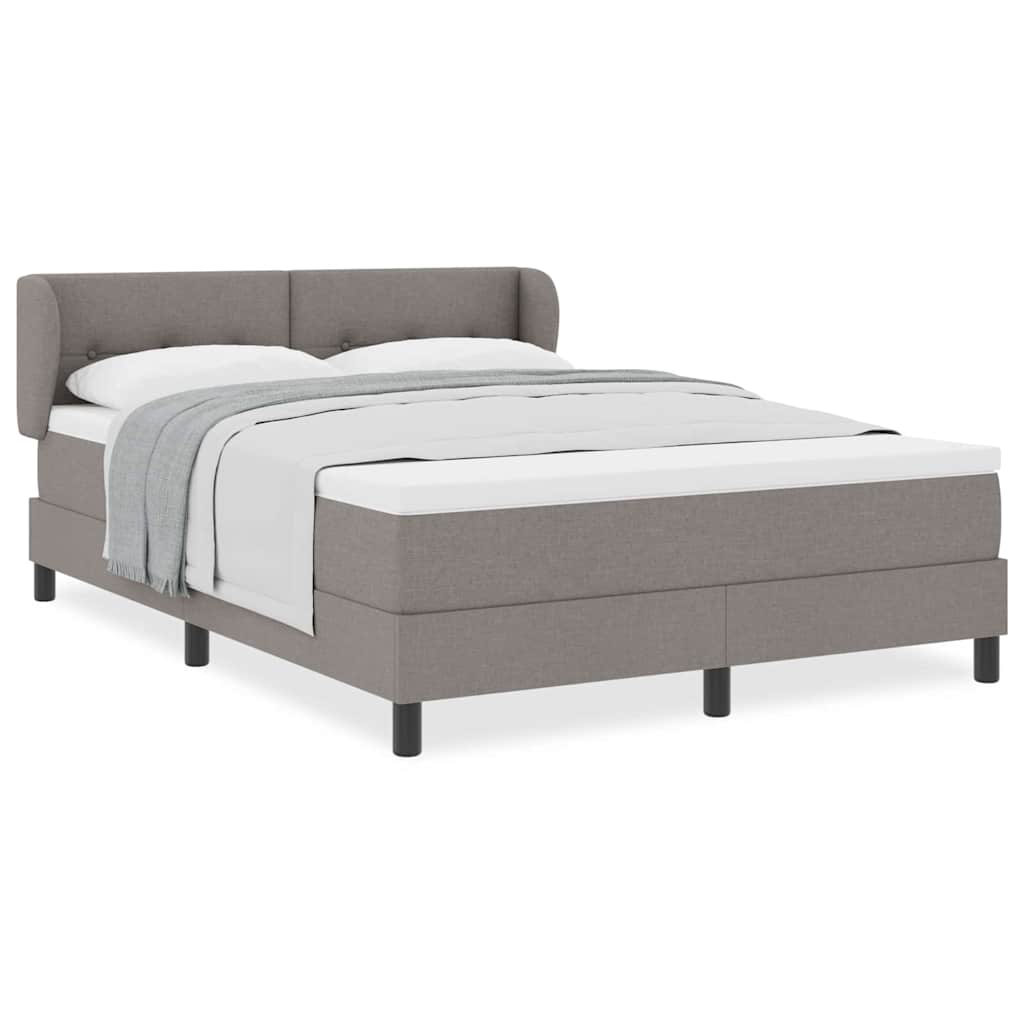 Boxspringbett mit Matratze Taupe 140 x 200 cm Stoff