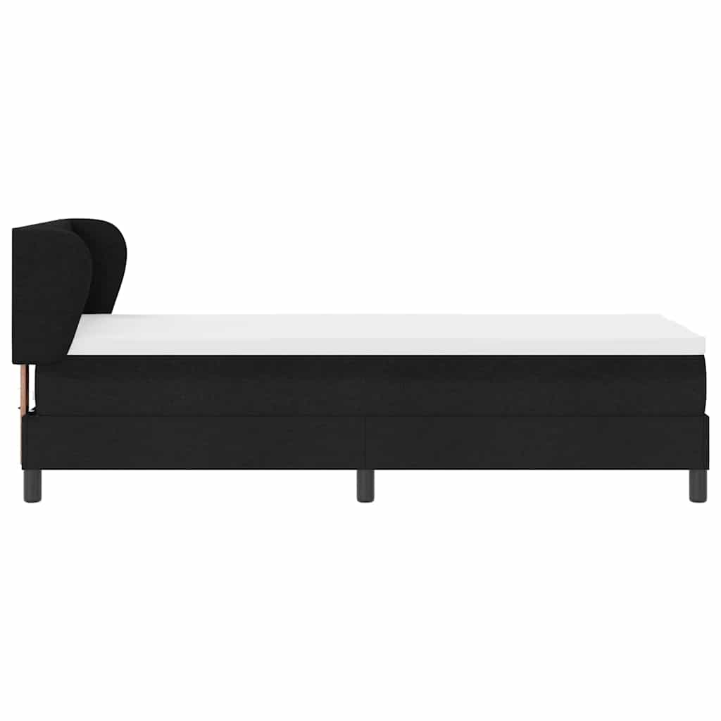 Boxspringbett mit Matratze Schwarz 80 x 200 cm Stoff