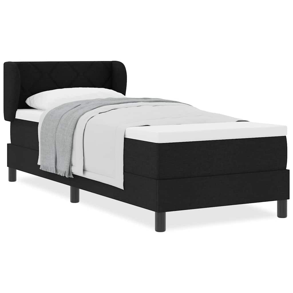 Boxspringbett mit Matratze Schwarz 80 x 200 cm Stoff