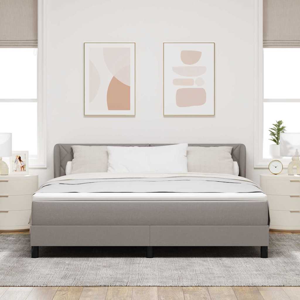 Boxspringbett mit Matratze Taupe 180 x 200 cm Stoff