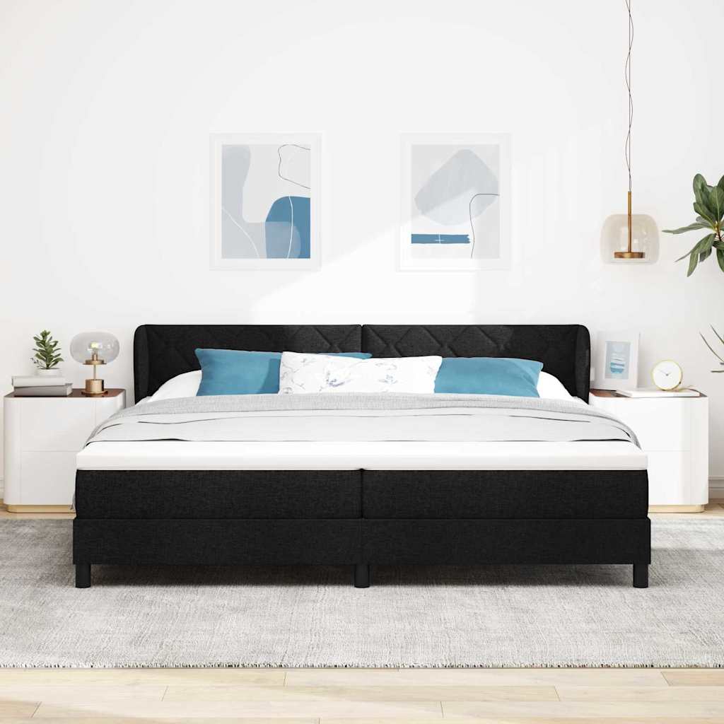 Boxspringbett mit Matratze Schwarz 200 x 200 cm Stoff
