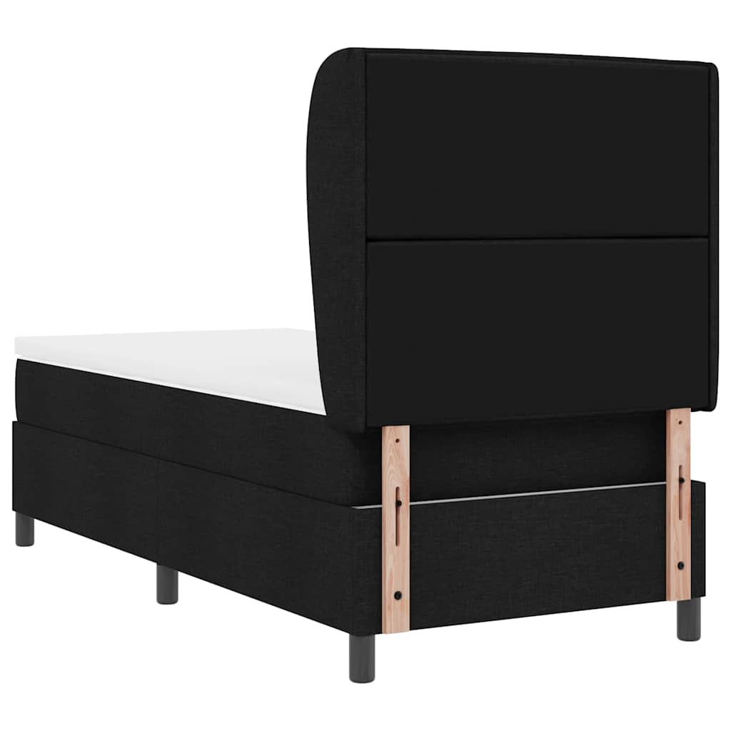 Boxspringbett mit Matratze Schwarz 90 x 190 cm Stoff