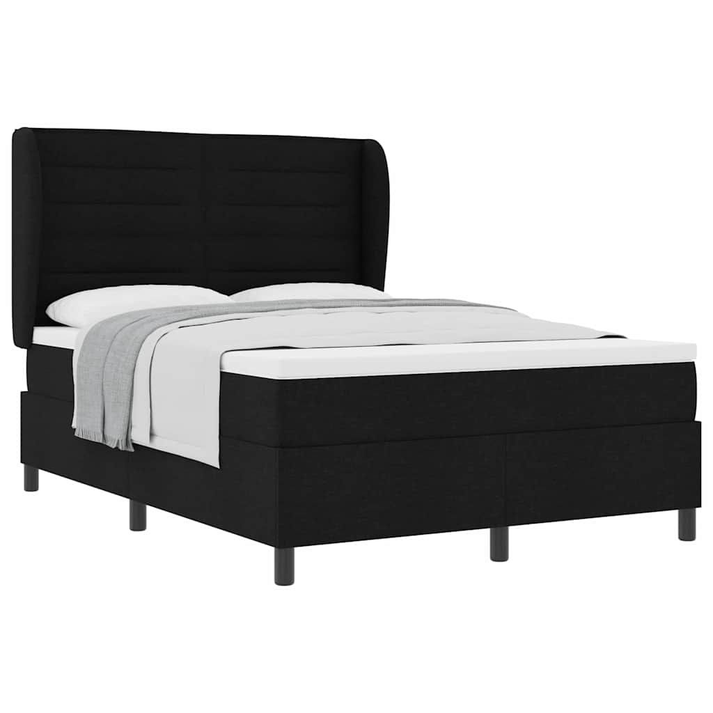 Boxspringbett mit Matratze Schwarz 160 x 200 cm Stoff