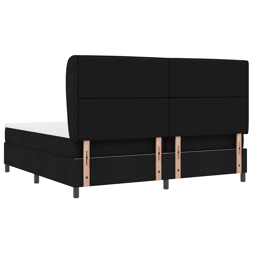 Boxspringbett mit Matratze Schwarz 200 x 200 cm Stoff