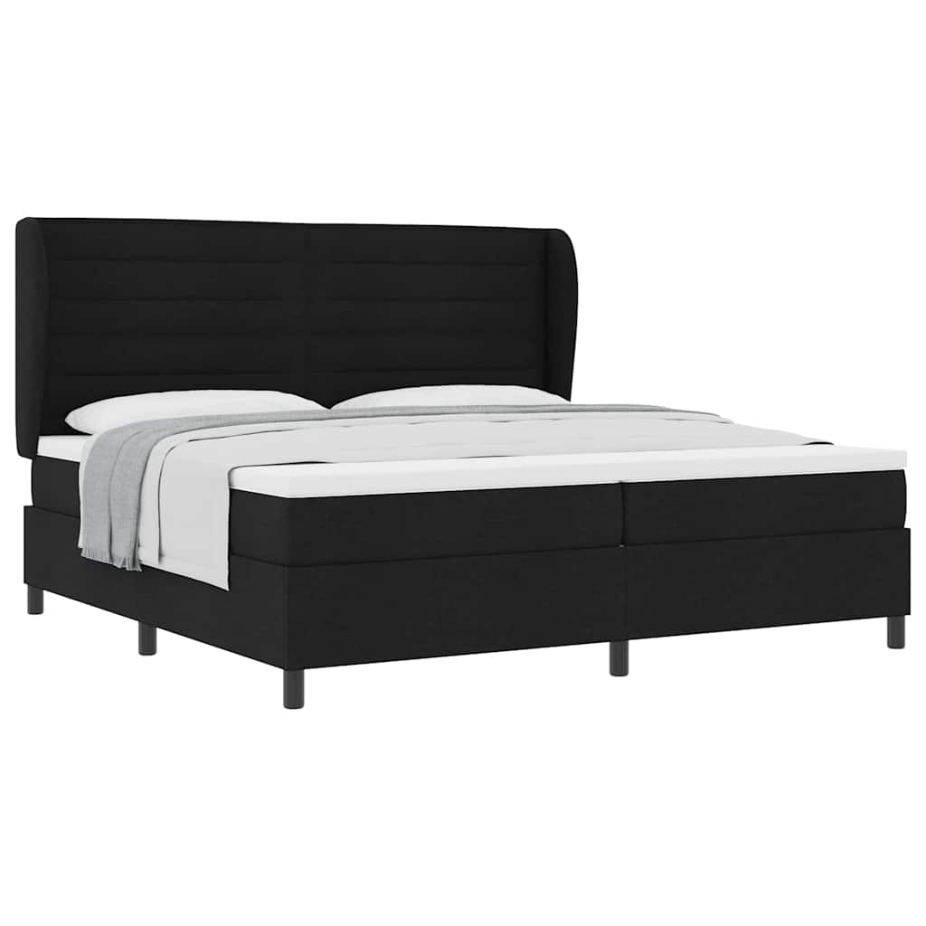 Boxspringbett mit Matratze Schwarz 200 x 200 cm Stoff
