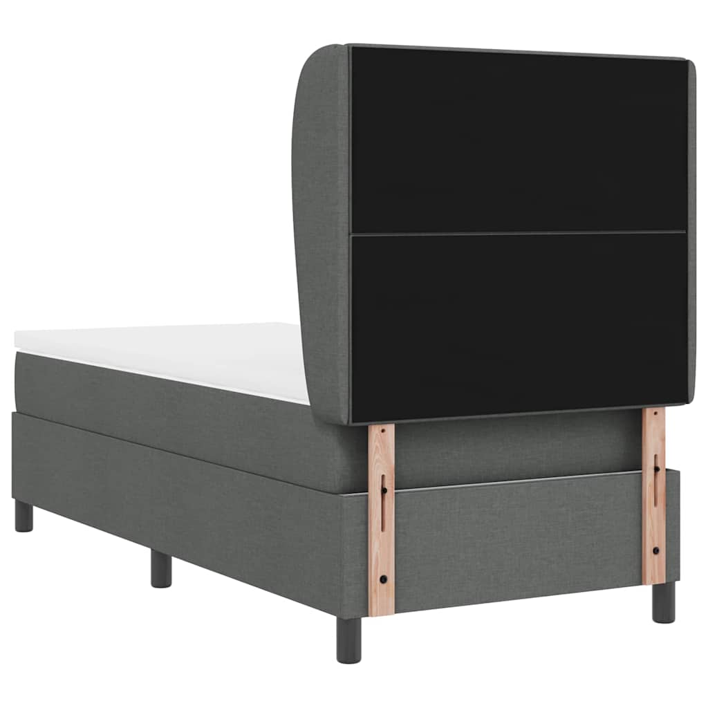 Boxspringbett mit Matratze Dunkelgrau 100 x 200 cm Stoff