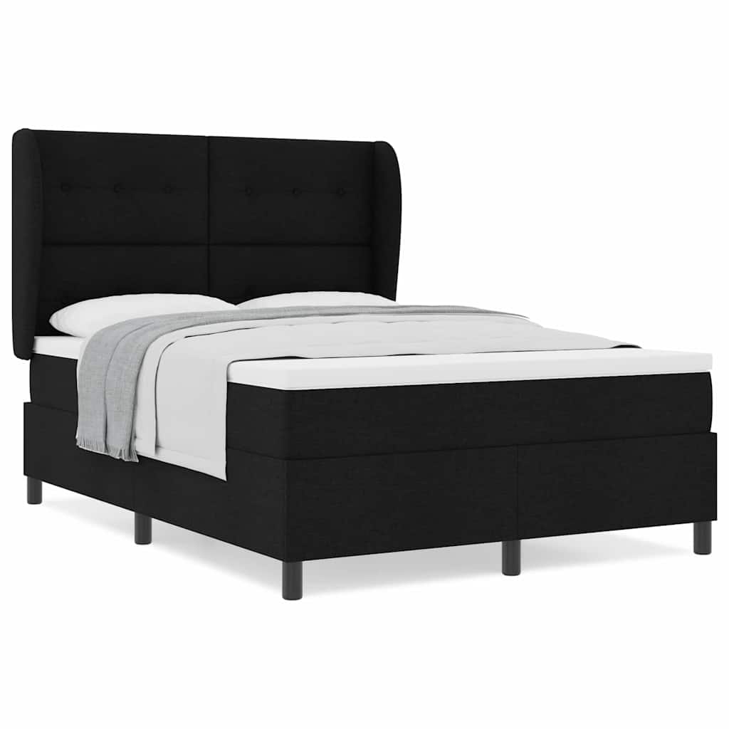 Boxspringbett mit Matratze Schwarz 160 x 200 cm Stoff