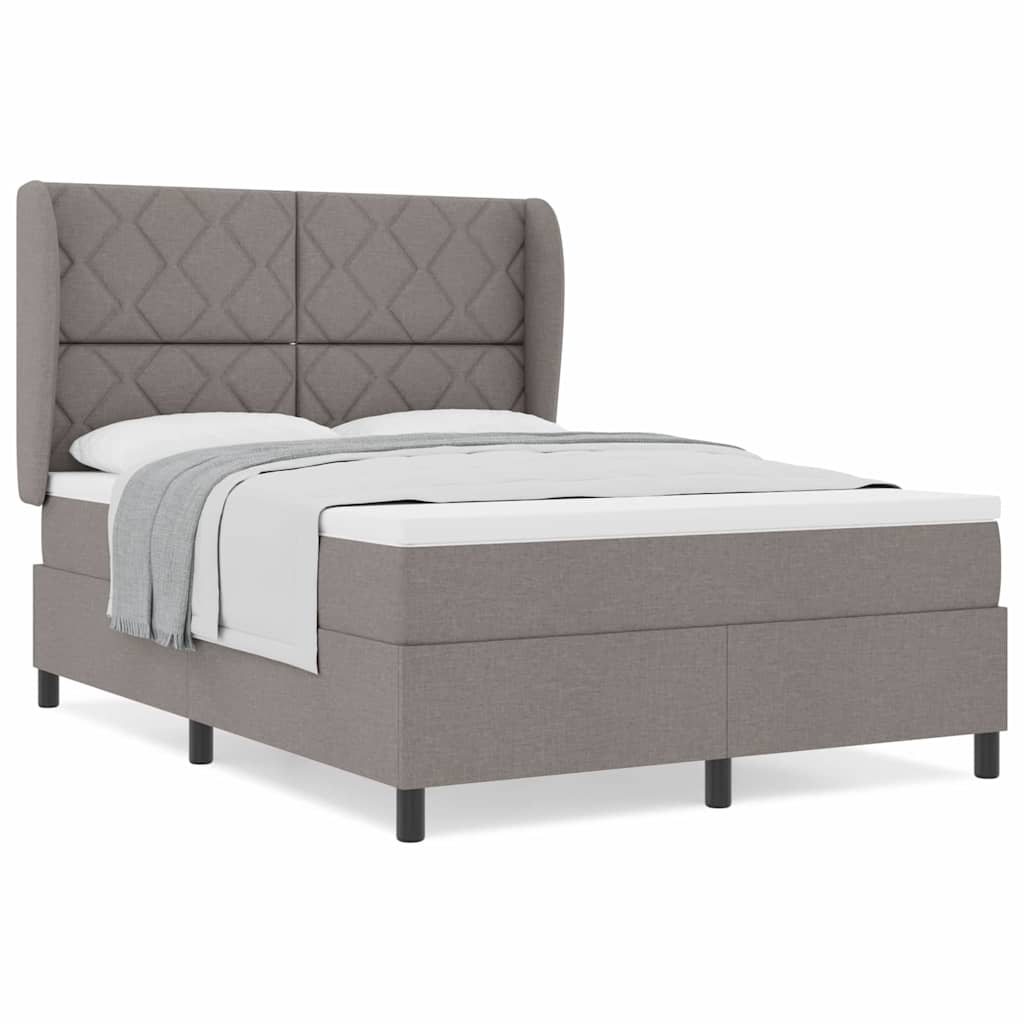 Boxspringbett mit Matratze Taupe 140 x 200 cm Stoff