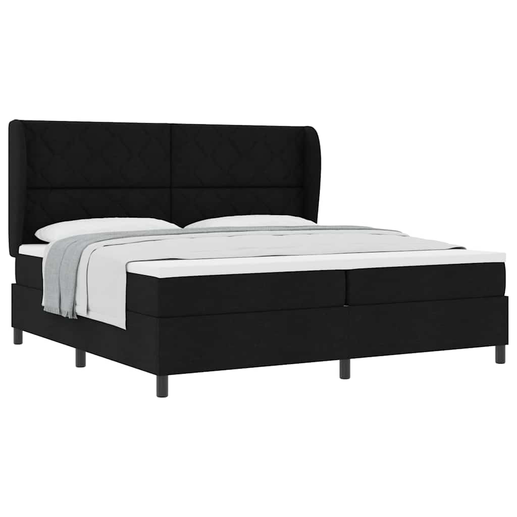Boxspringbett mit Matratze Schwarz 200 x 200 cm Stoff